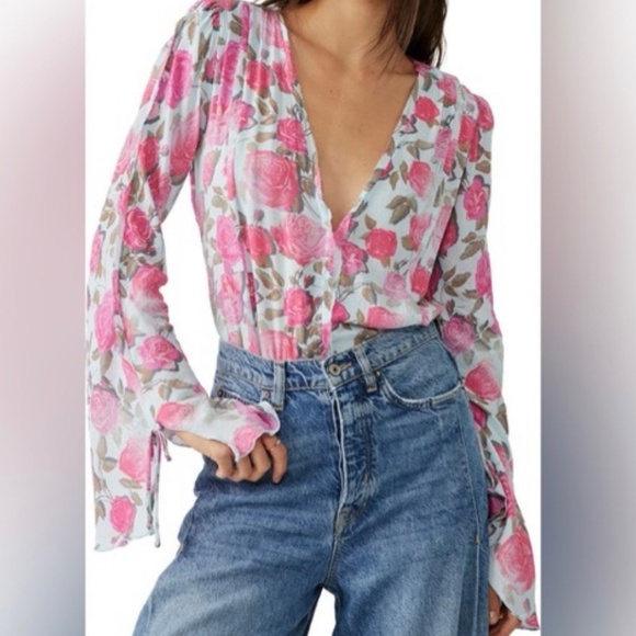 Free People Everything’s Rosy Bodysuit - Picture 2 of 6